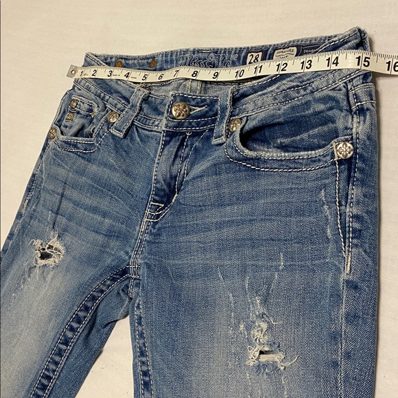 Miss Me Signature Bootcut Distress MediumWash  Mid Rise Western Cowgirl 28 x 32” - Picture 13 of 13